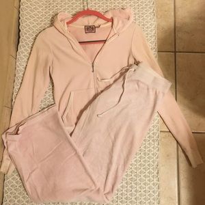 Light pink velour juicy couture sweatsuit
